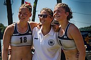 Deutsch: Beachhandball U-17-Europameisterschaften 2019 (Beach handball Euro); Tag 4: 30. Juni – Mädchen, Halbfinale, Niederlande-Deutschland 0:2 (25:30, 18:19) English: 2019 Women's Ech Beach Handball 17; Day 4: 30 June 2019 – Girls Bronze Medal Match – Netherlands Vs. Germany 0:2 (25:30, 18:19)