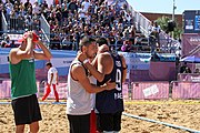 Deutsch: Beachhandball bei den Olympischen Jugendspielen 2018; Tag 7, 13. Oktober 2018; Jungen, Halbfinale – Argentinien-Portugal 1:2 English: Beach handball at the 2018 Summer Youth Olympics at 13 October 2018 – Boys Semifinal – Argentina-Portugal 1:2