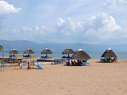 A beach in Bujumbura on the north side of Lake Tanganyika