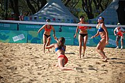 Deutsch: Beachvolleyball bei den Olympischen Jugendspielen 2018; Tag 8, 14. Oktober 2018; Mädchen, Achtelfinale – Bolivien-Puerto Rico 0:2 (18–21/18–21 ) English: Beach volleyball at the 2018 Summer Youth Olympics at 14 October 2018 – Girls Round of 16 – Bolivia-Puerto Rico 0:2 (18–21/18–21 )