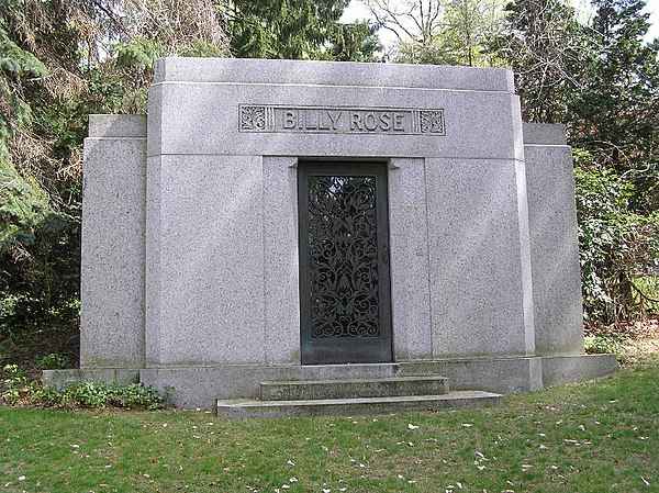 Billy Rose's mausoleum in Westchester Hills Cemetery