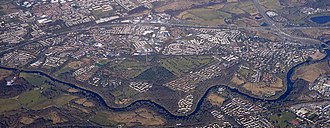 Aerial view of the ward from the south-west Blantyre and the River Clyde from the air (geograph 5716664) (cropped).jpg