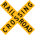 yellow rail road crossing