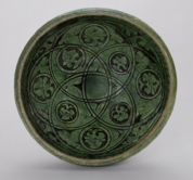 Bowl with Vegetal Motifs.12th-13th century. Iran, Seljuq period. Earthenware. Bowl with Vegetal Motifs.png