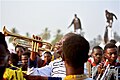 File:Brass band trumpeter at a fancy dress festival.jpg