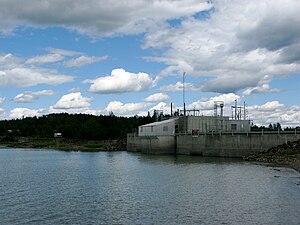 A control structure at the Brazeau Reservoir