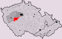 Brdská vrchovina innerhalb der  Geomorphologischen Einteilung Tschechiens