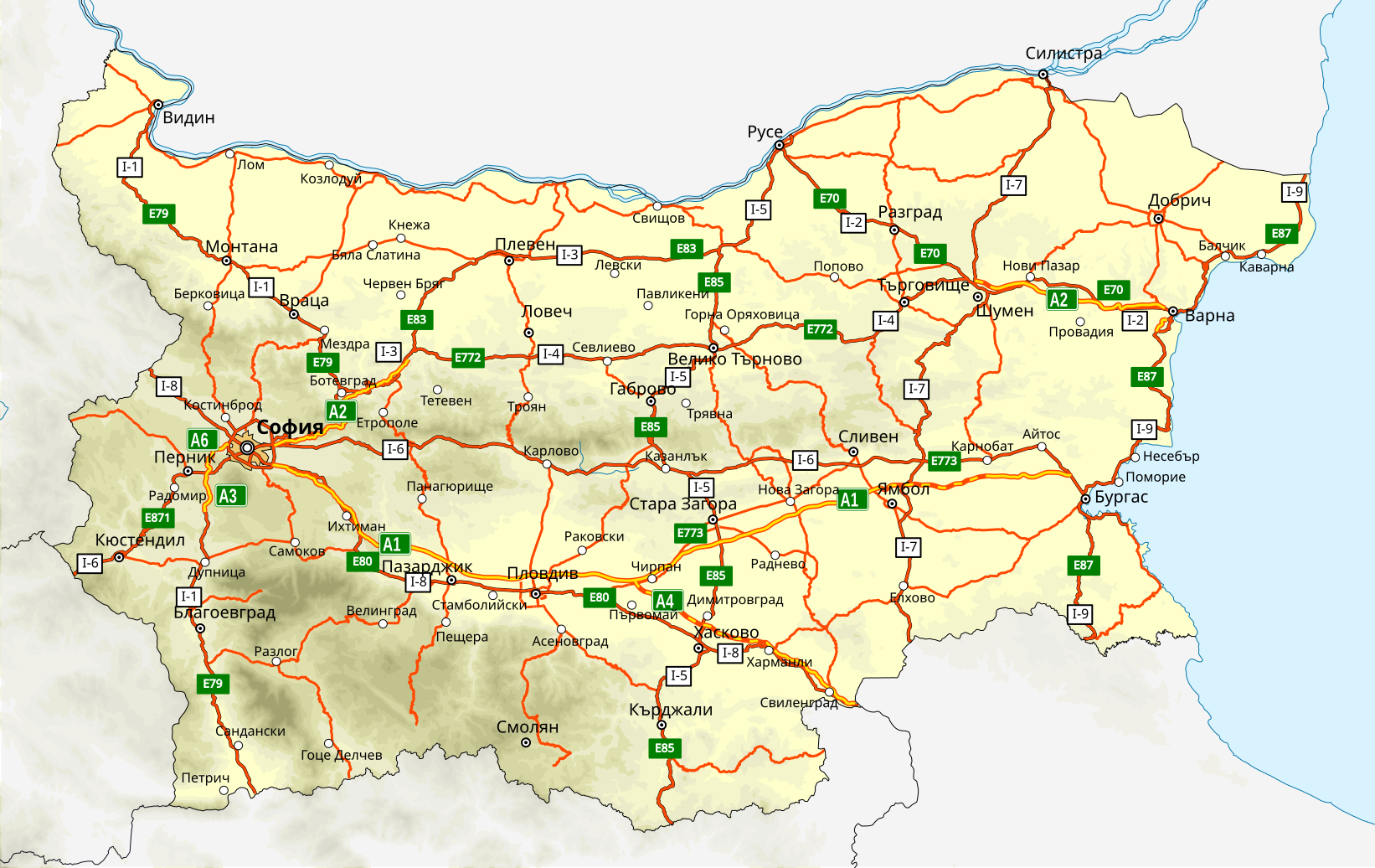 пътна карта на б я Файл:Bulgaria roads map bg.svg – Уикипедия пътна карта на б я