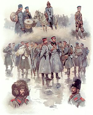 Types of Bulgarian soldiers during the Balkan Wars Bulgarian soldiers of the Balkan Wars.jpg