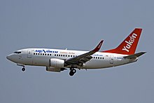 An Air North Boeing 737-500 in July 2012. The airline acquired several 737s in the 2010s. C-GANH B737-505W Air North YVR 07JUL12 (7523083328).jpg