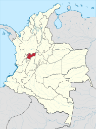 Pozicija departmana na karti Kolumbije