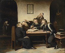 Rabbis debating the Talmud, 1870 Carl Schleicher Eine Streitfrage aus dem Talmud.jpg