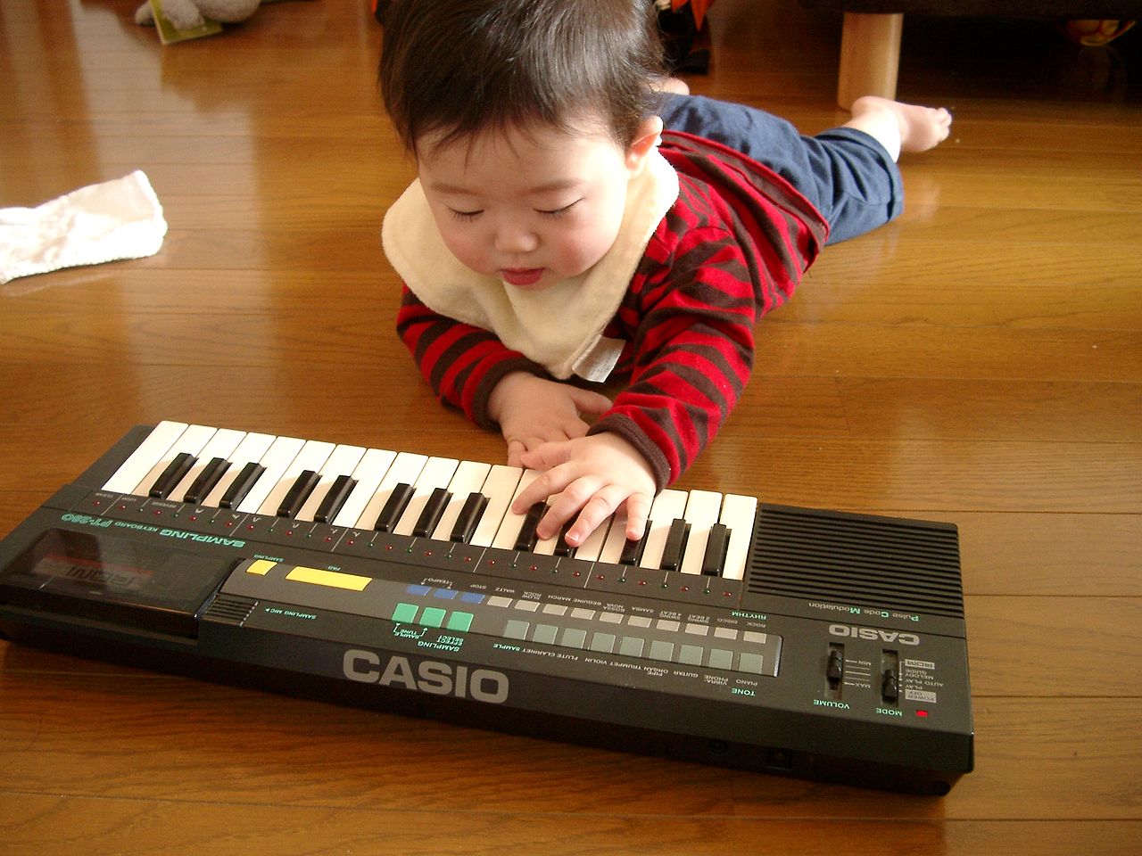 File:Casio Sampling Keyboard (with ROM taken over by baby.jpg -