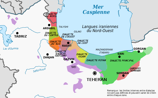 Carte de répartition de langues.