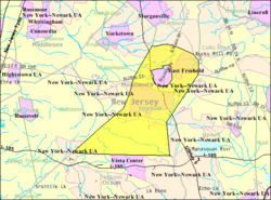 Нью-Джерси штатының Фридхолд Тауншиптің санақ бюросының картасы
