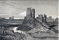 Ruines du château de Trémazan (dessin de Félix Benoist, 1867).