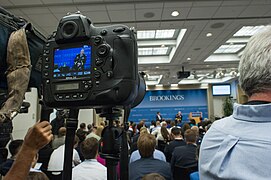 Chairman of the Joint Chiefs of Staff U.S. Army Gen. Martin E. Dempsey hosts a question and answer session after delivering remarks at the Brookings Institution in Washington, D.C., June 27, 2013 130627-D-KC128-066.jpg