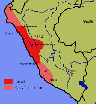 Området för Chavínkulturen, likaså områdena för inflytande från Chavínkulturen
