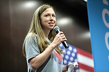 Clinton speaks at a 2016 campaign rally for her mother Chelsea Clinton by Gage Skidmore.jpg