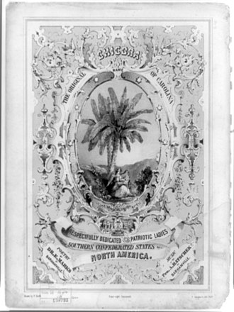 "Chicora the original name of Carolina", an 1861 song by E. Marks and A. Hatschek. Chicora the original name of Carolina. Respectfully dedicated to the patriotic ladies of the Southern Confederated States of North American LCCN2008661625.jpg