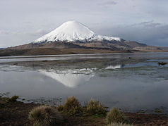 Vista del vulcano Parinacota