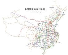 Map of highways in China's National Trunk Highway System China National Expressway Network light.svg