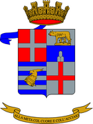 The coat of arms of the 9th Self-propelled Field Artillery Group ("Brennero") of the Italian Army