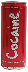 Cocaine Energy Drink contains 280 mg caffeine. Cocaine Energy Drink (7983571911).jpg