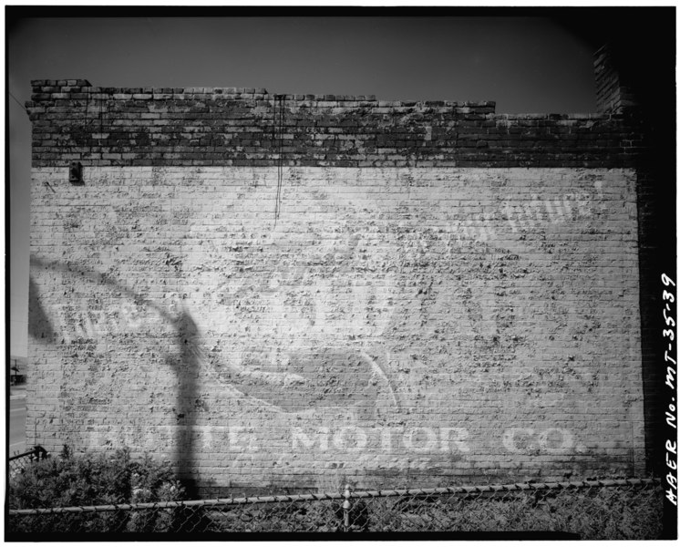 File:Commercial sign painted on the side of a building. - Butte Historic District, Bounded by Copper, Arizona, Mercury and Continental Streets, Butte, Silver Bow County, MT HAER MONT,47-BUT,1-39.tif