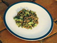 Placenta prepared in a stir-fry with broccoli CookbookPlacentaBroccoli.jpg