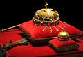 The Crown, Sword, Sceptre and Globus Cruciger of Hungary, in the Hungarian Parliament Building