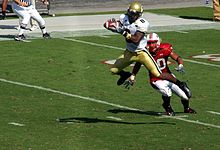 Demaryius Thomas catches a pass during the Maryland game Demaryius Thomas 2007.jpg