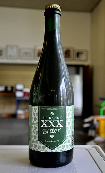 A bottle of XXX bitter ale from Belgium (originally made for the US market).