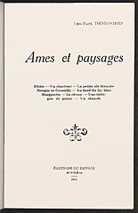Léo-Paul Desrosiers, Âmes et paysages, 1922    