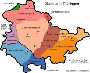 Verbreitungsgebiet der nordthüringischen Mundart