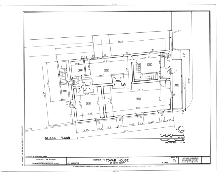 File:Don Joseph Tovar House, 22 Saint Francis Street, Saint Augustine, St. Johns County, FL HABS FLA,55-SAUG,36- (sheet 3 of 15).png