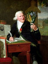 Antoine Parmentier holding New World plants. Francois Dumont, 1812 Dumont - Portrait of Antoine Parmentier.jpg