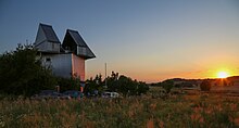 EXPO-Sternwarte Melle bei Sonnenuntergang