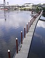 Eastbank Esplanade floating bridge, Willamette River, Portland, Oregon, USA