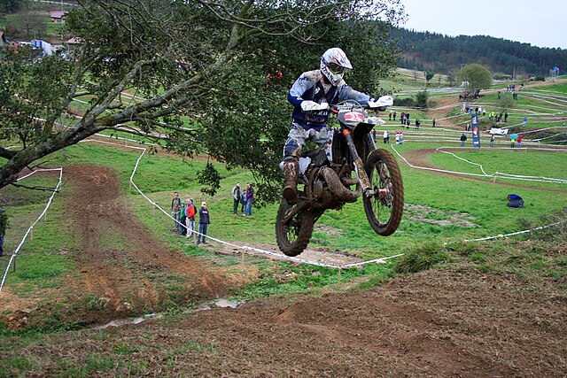 E2 bike jumping in Arratzu, Spain.