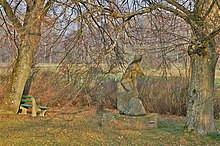 Statue depicting the Erlking in the ancient graveyard of Dietenhausen, in Keltern, Germany. Erlkonig auf dem alten Friedhof - panoramio.jpg