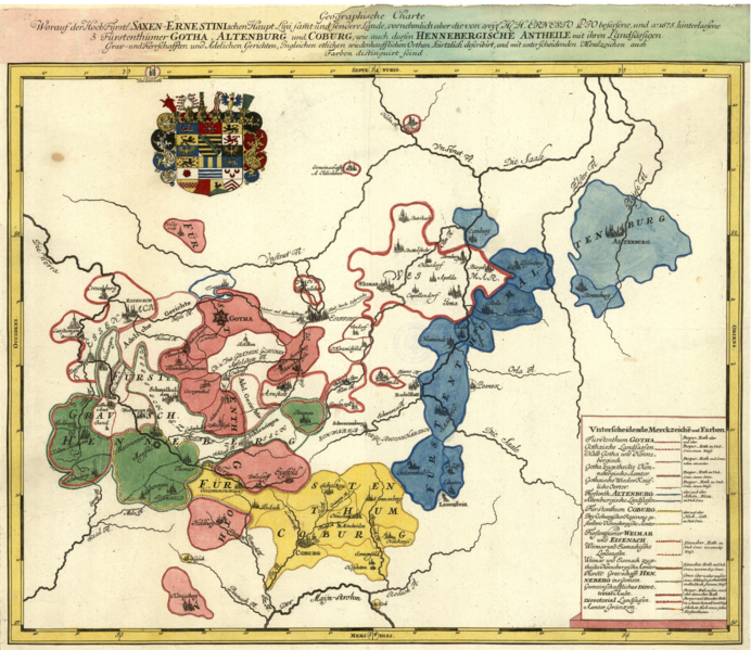 File:Ernestine Saxon duchies map, by F. Zollmann c 1750.png