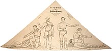 Esmarch bandage showing soldiers how to perform first aid Esmarch original.jpg