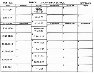 School timetable table for coordinating subjects in schools