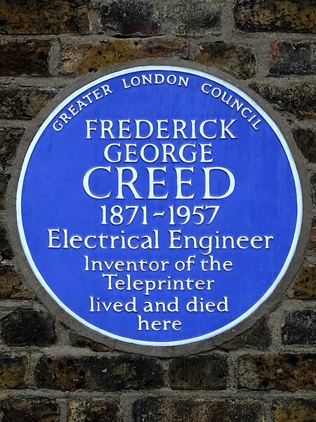 File:FREDERICK GEORGE CREED 1871-1957 Electrical Engineer Inventor of the Teleprinter lived and died here.jpg