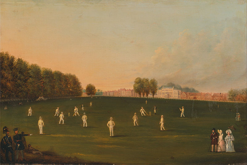 File:First Grand Match of Cricket Played by Members of the Royal Amateur Society on Hampton Court Green, ... - Google Art Project.jpg