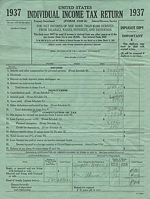 Form 1040A for the 1937 tax year Form 1040A, 1937.jpg