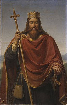 King Clovis I by Francois-Louis Dejuinne (1835) Francois-Louis Dejuinne (1786-1844) - Clovis roi des Francs (465-511).jpg