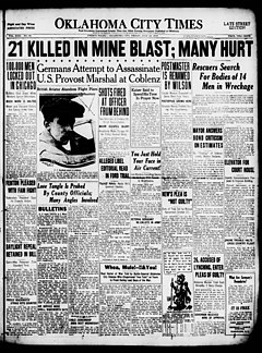 Front page of the Oklahoma City times July 18 1919.jpg