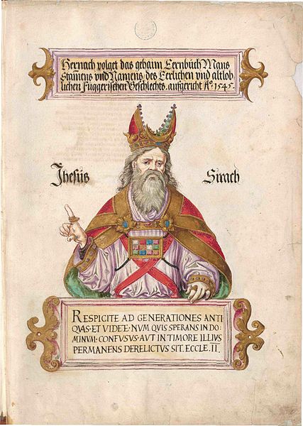 Illustration of Joshua Sirach in Das Geheime Ehrenbuch der Fugger by Jörg Breu the Younger, 1545–1549